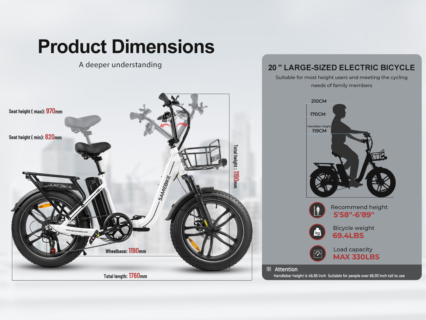 C05 Pro Step-through Foldable Fat Tire Ebike