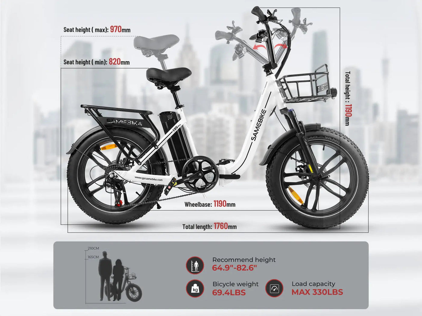 C05 Pro Step-through Foldable Fat Tire Ebike