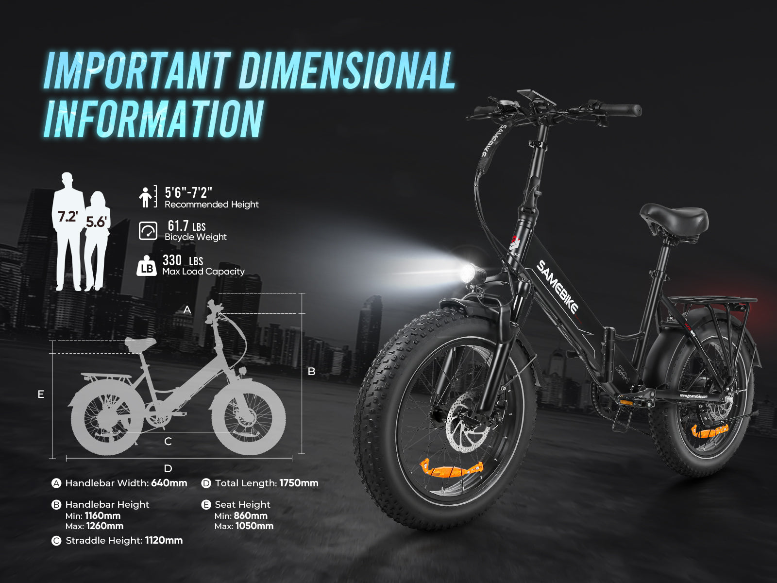 LOTDM200-II 70+Nm High Torque Step-through Folding Bike